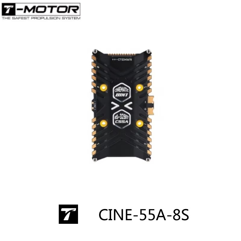 T-Motor F7 Pro Flight Controller - T-Motor CINE-55A-8S-BLHeli_32：8つの機能を1つにまとめたプロフェッショナル仕様のシネマティックESC。このESCとF7 Proフライトコントローラーを組み合わせて使用してください。